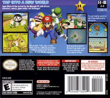 Super Mario 64 DS (USA) (Demo) (Kiosk) box cover back